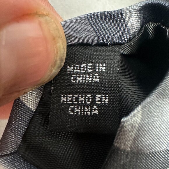 Structure Mens Plaid Silk Tie Black Gray Classic Neckwear Formal Made In China - Picture 4 of 5